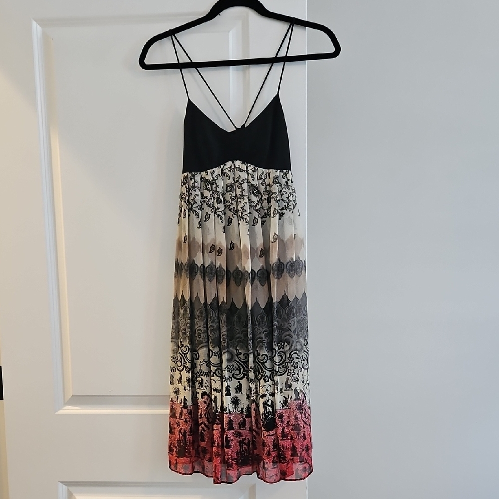Laundry By Shelli Segal Black and Red Ombre Midi Dress
